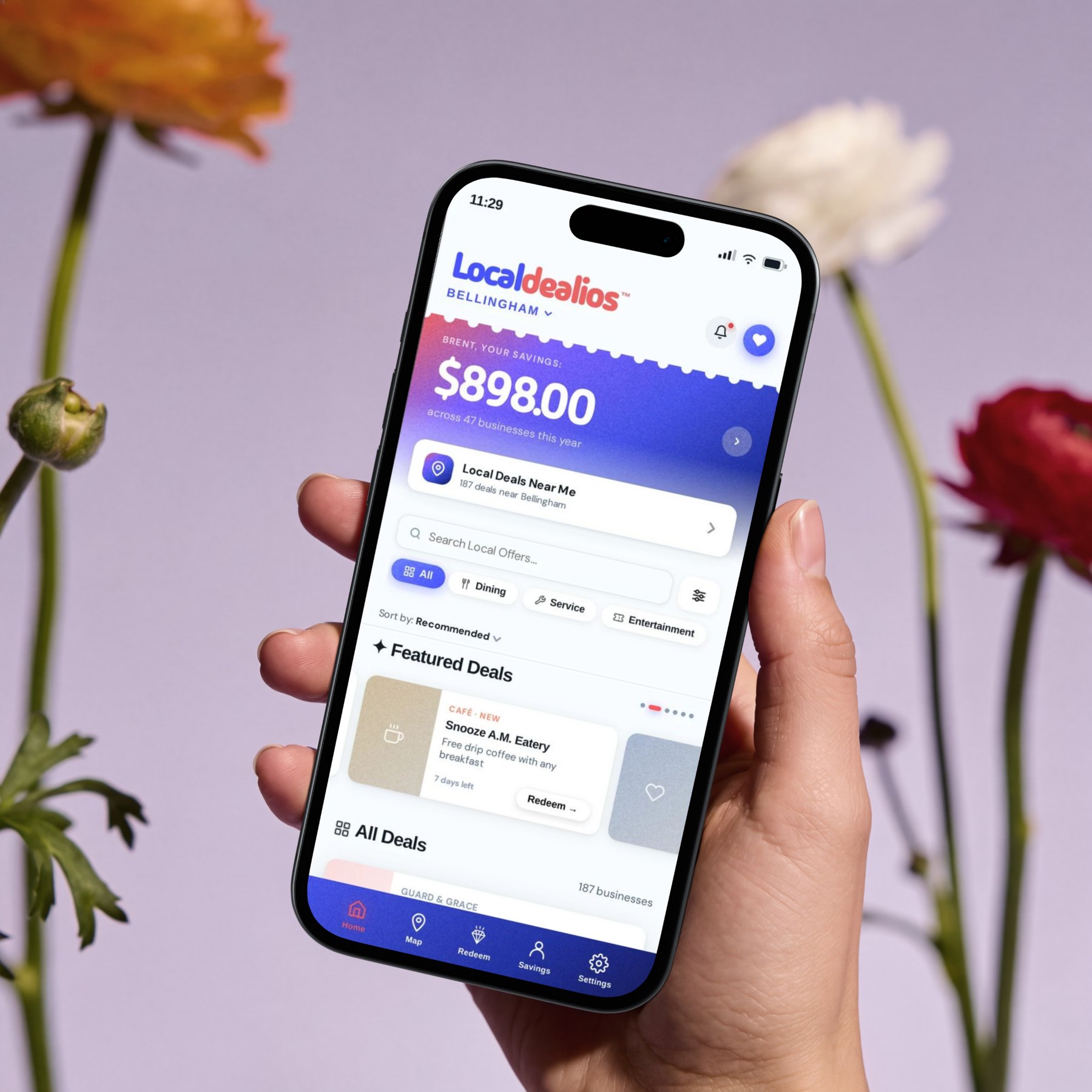 Local Dealios deals app design by McCoy Creative